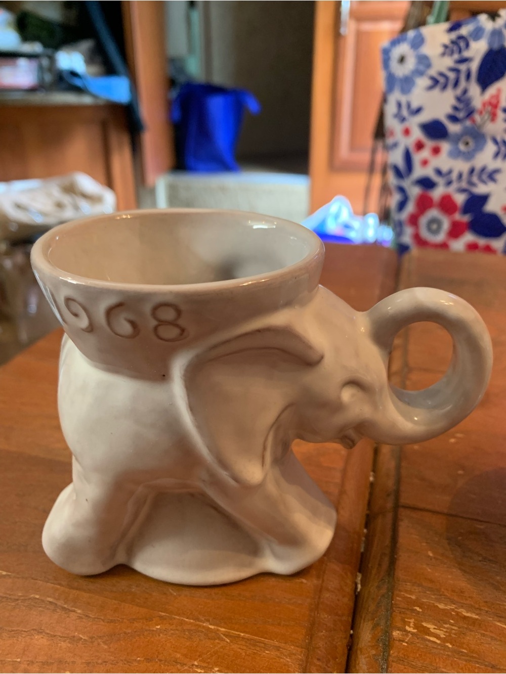 Vintage 1968 Frankhoma Pottery Elephant GOP Political Mug